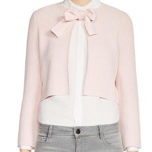 Maje pink bow cardigan